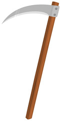 Scythe icon on transparent background. 
