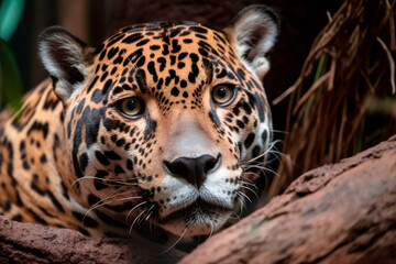 Obraz premium Jaguar. An in-depth look at the life and habits of this fascinating endangered feline in the rainforests of Latin America