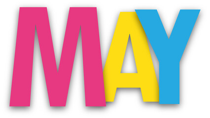 MAY colorful typography banner on transparent background - 585165024