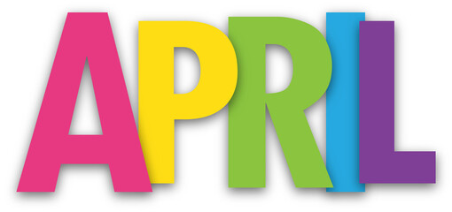 APRIL colorful typography banner on transparent background - 585165027