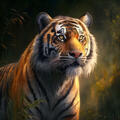 Tiger portrait. Generative AI