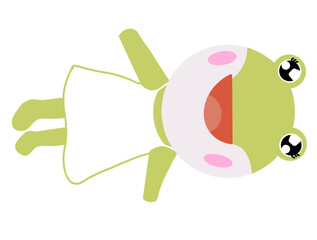 Mrs Frog in her casual white dress cute icon