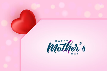 Fototapeta na wymiar Happy mothers day background with red hearts