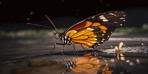 Close up of butterfly, Generative AI