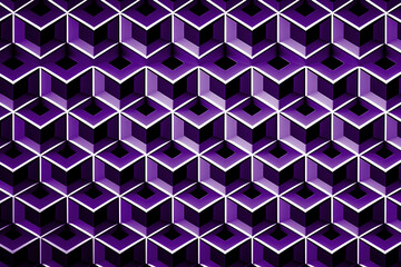 seamless geometric cubic pattern, purple template for design