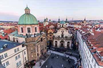 Fototapeta na wymiar Francis of Assisi and St. Salvator churches in Prague, Czech Republic