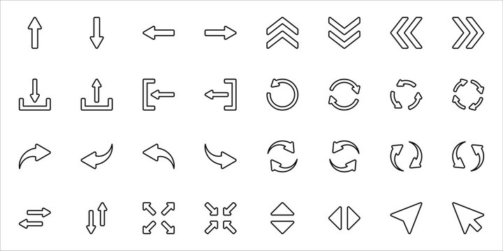 Arrow icons set. Universal Arrow icon to use in web and mobile UI, vector illustration on white background