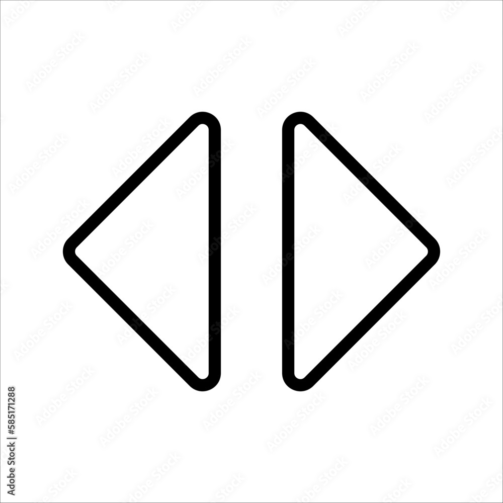 Poster transfer arrows outline icon. linear style sign for mobile concept and web design. left right arrows