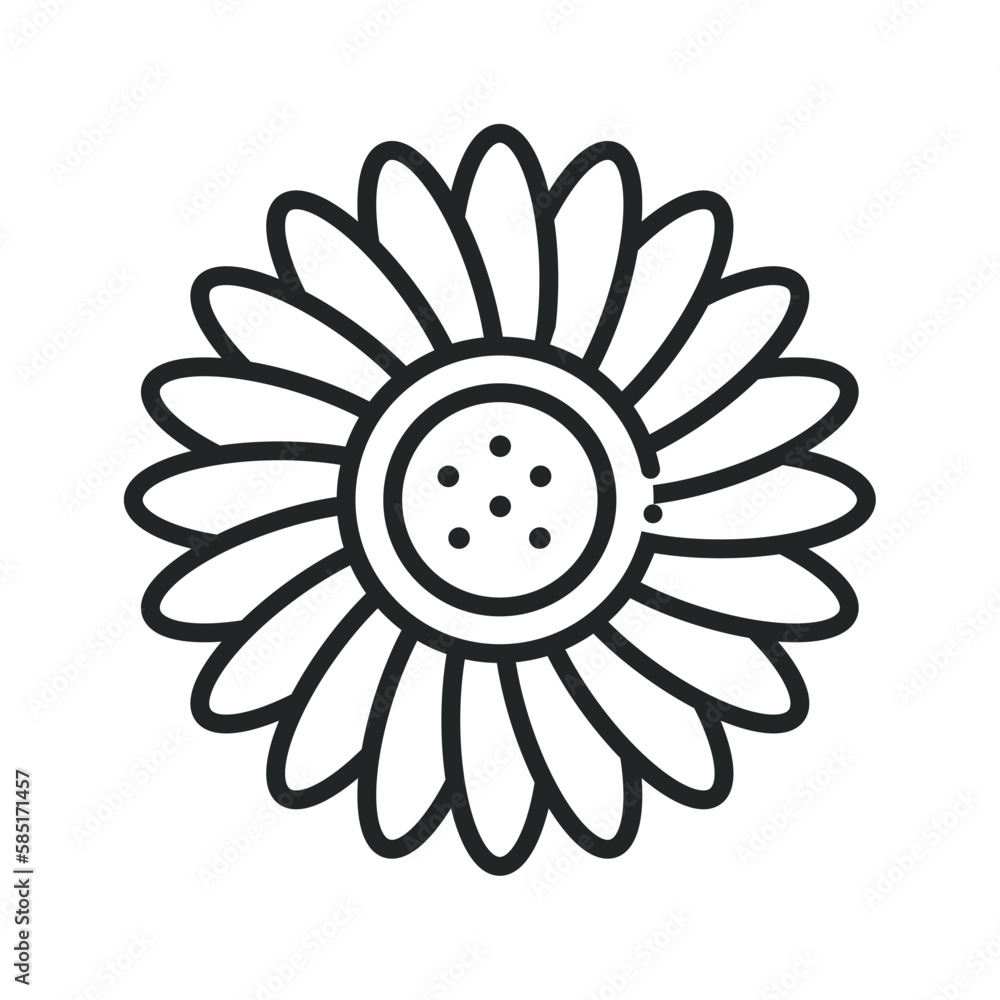 Sticker sunflower line icon