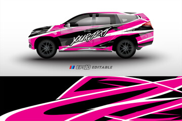 racing car wrap design for vehicle vinyl stickers and automotive company sticker livery	