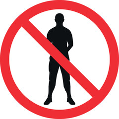 No army person sign. Forbidden signs and symbols.