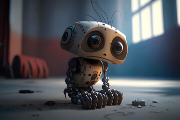 Alien robot disappointed in its existence, new planet did not live up to expectations, generative ai