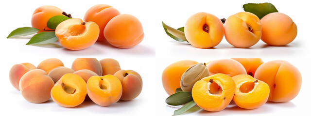 fruit, apricot, food, isolated, fresh, ripe, orange, healthy, sweet, apricots, white, yellow, dessert, diet, juicy, summer, closeup, peach, organic, nature, vegetarian, freshness, nutrition, natural, 