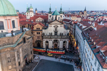 Fototapeta na wymiar Francis of Assisi and St. Salvator churches in Prague, Czech Republic