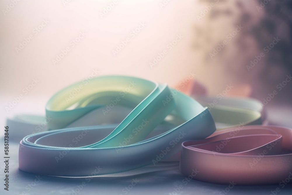 Poster a group of three different colored bowls sitting on a table next to each other on top of a counter t