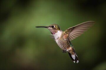 Fototapeta na wymiar Hummingbird in flight generative AI 