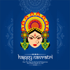 Happy Navratri social media decorative card template banner design 