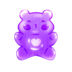 Cute gummy bear sweet stationary sticker oil painting