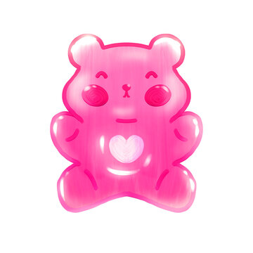 Cute gummy bear sweet stationary sticker oil painting