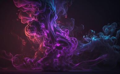 A purple and purple background with a blurry image of a fire and smoke.