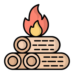 Bonfire Line Color Icon