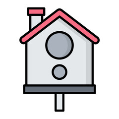 Bird House Line Color Icon
