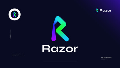 Bold and Vibrant Letter R Logo Design with Colorful Gradient Concept. R Logo with Blend Style