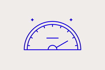 Geometric concept of speedometer vector illustration in a flat style for website, mobile app, banner, ui ux, web design, business, marketing, landing, infographics, mockup, web development	
