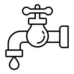Water Tap Outline Icon