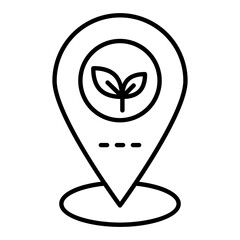 Garden Location Outline Icon