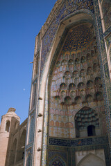 Details from the Persian architecture in the ancient silk road city of Bukhara, Uzbekistan, Po-i-Kalan Islamic religious complex