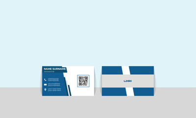 Double sided creative business card vector vertical visiting card design. New corporate business card with wonderful colour combination visiting card. Vector illustrator design blue business card.