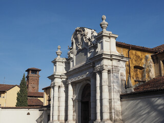 Fototapeta na wymiar La Certosa former monastery and insane asylum entrance portal in