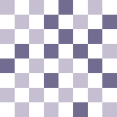 Purple and white pastel checkerboard pattern background.