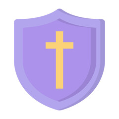 Obraz premium Christian Cross Flat Icon