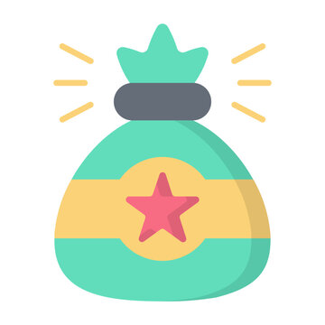 Fairy Gold Bag Flat Icon