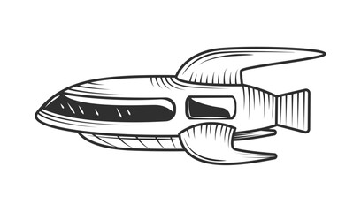 spaceship icon isolated