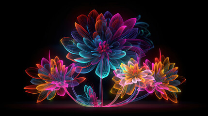 neon flowers