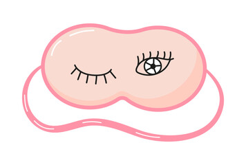 Cute mask for dreaming vector. Rest relax accessories for night collection. Sleepy mask with eyes, animals face and smiles.