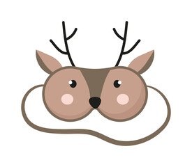 Cute mask for dreaming vector. Rest relax accessories for night collection. Sleepy mask with eyes, animals face and smiles.