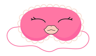 Cute mask for dreaming vector. Rest relax accessories for night collection. Sleepy mask with eyes, animals face and smiles.