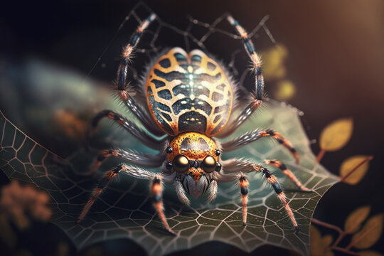 Hyperrealistic Illustration of an Insect Resembling a Redback Spider, Close-up View