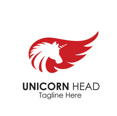 unicorn head symbol design vector