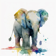 Watercolour Elephant Painting 