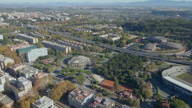 Flaminio Quartiere in Rome with its sports and arts buildings