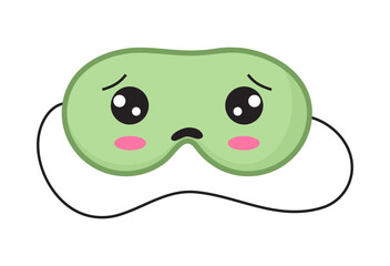 Cute mask for dreaming vector. Rest relax accessories for night collection. Sleepy mask with eyes, animals face and smiles.