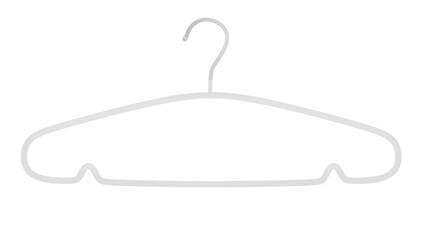 White plastic hanger.  vector illustration