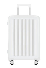 White suitcase.  front view. vector illustration