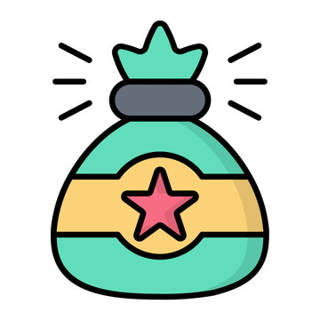 Gold Bag Line Color Icon