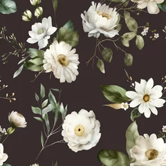Poster White Flower Seamless Fabric Design © bilge